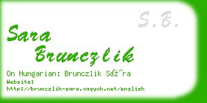 sara brunczlik business card